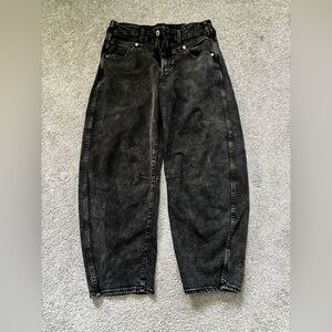 GAP Womens Black Charcoal Barrel Jeans